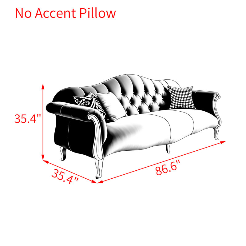 Upholstered Sofa, L 86,6 po