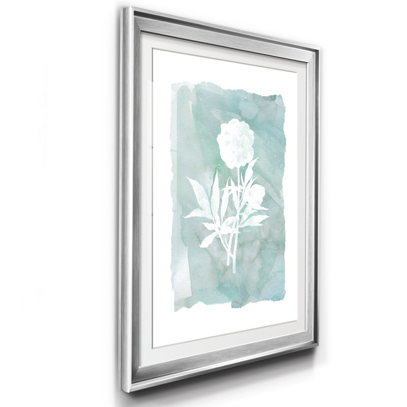Silhouette Botanical I - Reproduction d'art graphique sur papier encadré, H 26,5 po x l 36,5 po x P 1,5 po, Argent