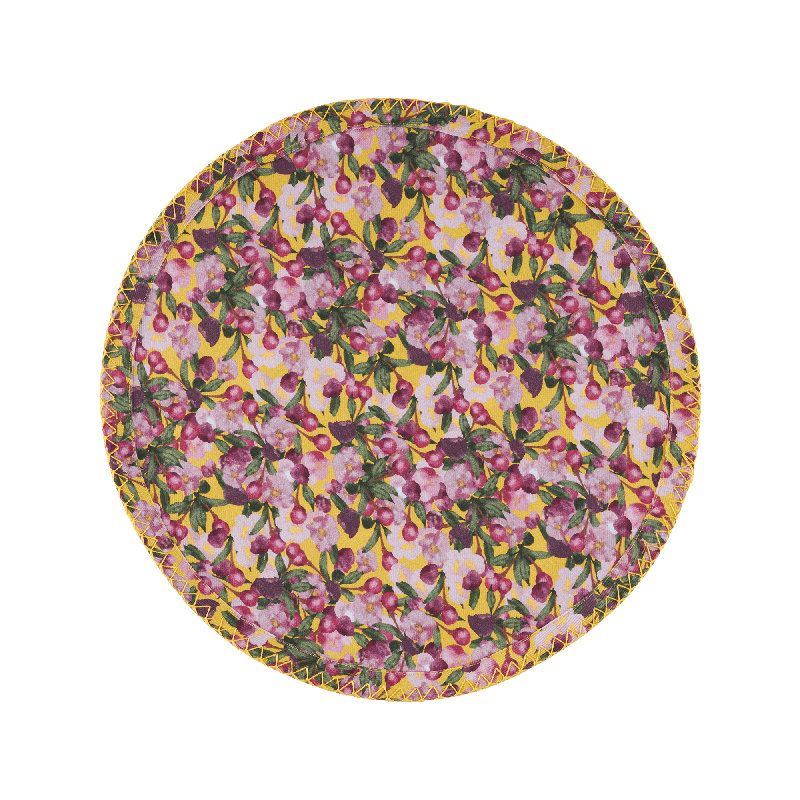 6 Round Placemats Romance is Dead, Yellow