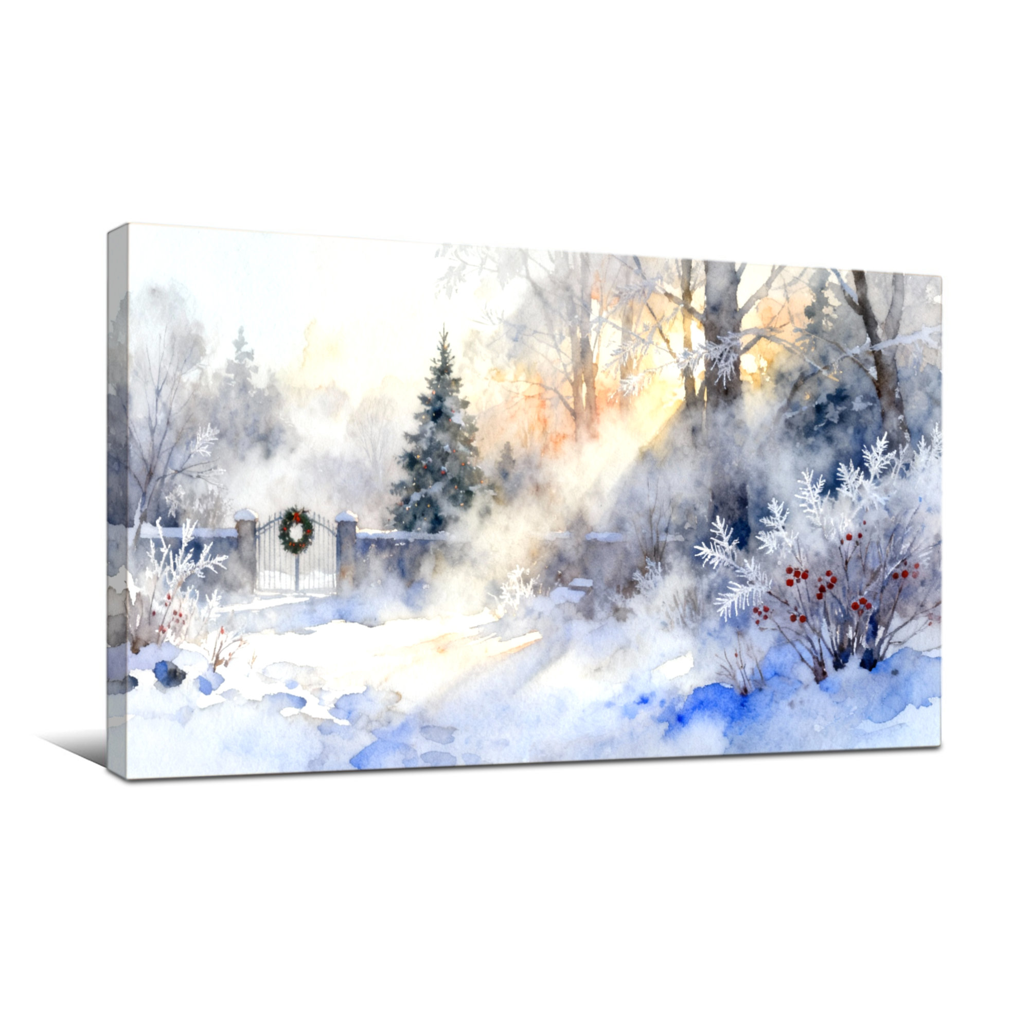 Red Barrel Studio® Christmas Winter Landscape With Snow And Sunlight ...