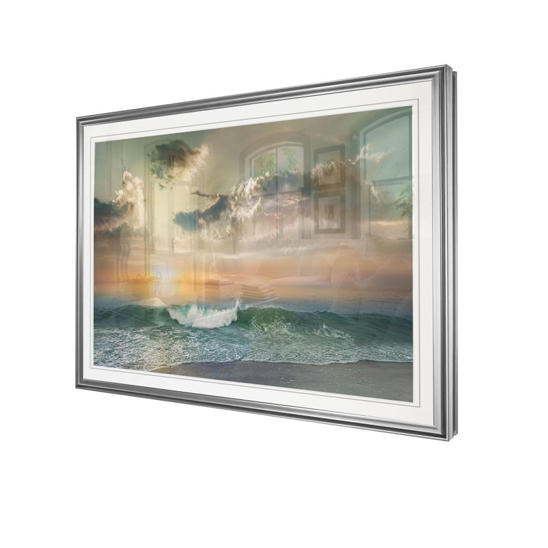 «Sundown Malibu», reproduction, H 20 po x l 24 po x P 1,5 po, Cadre argenté