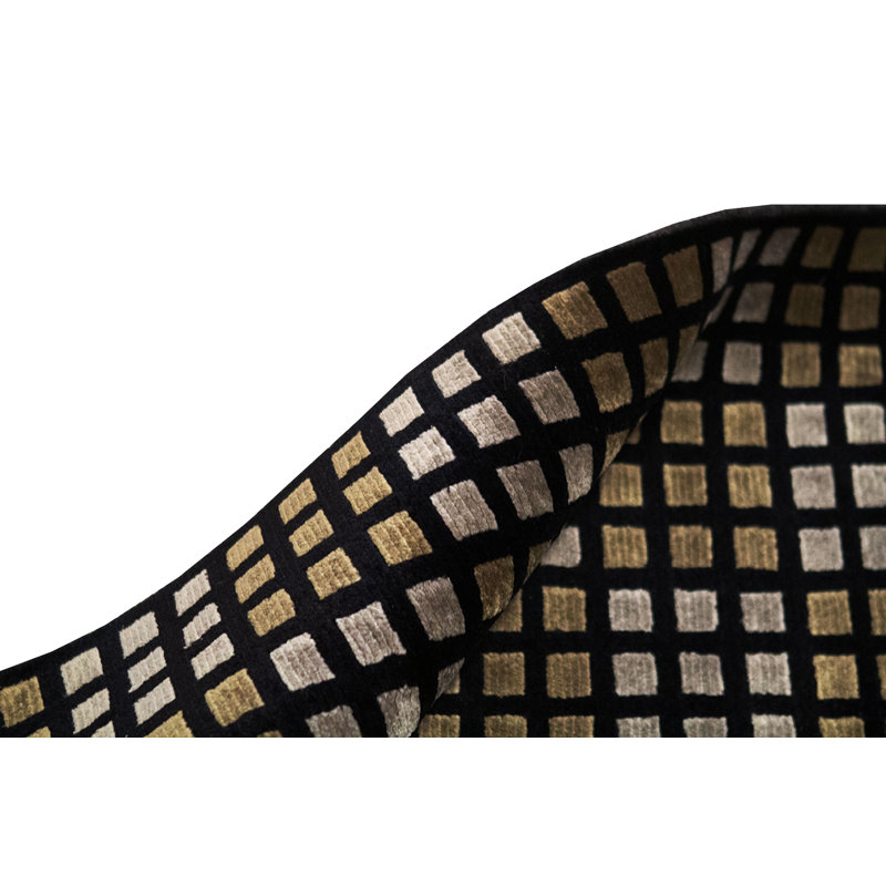 Hand-Knotted High-Quality Black and Taupe Area Rug