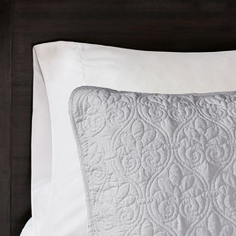 Literie pour courtepointe réversible grise double / grand - Coton prélavé pour un nouveau départ matelassé Décoration de chambre charmante Hygiénique propre