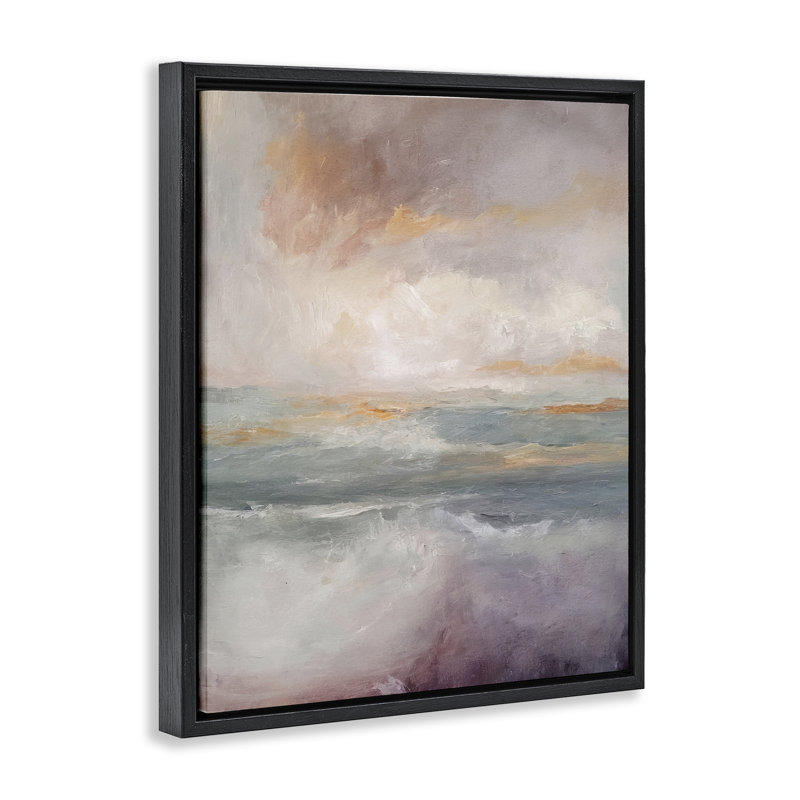 Cadre flottant On Mystic Seas, par 1x, Cadre flottant noir de jais, H 21 po x l 17 po