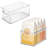 Stackable Pantry Bin with Handles - Storage Bin for Organizing Kitchen Cabinets, Fridge, or Freezer
