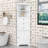 Tall Freestanding Bathroom Corner Cabinet with Adjustable Shelves, Doors and Triangle Drawers-1740538639