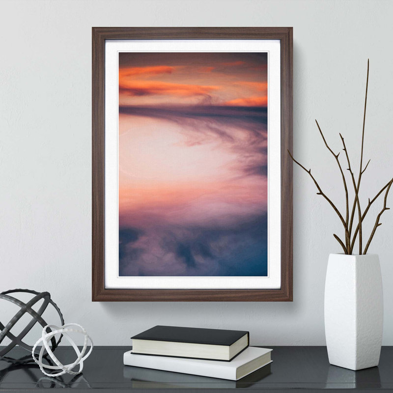 Movement of Clouds in Abstract - Picture Frame Photograph Print, 36cm H x 27cm W x 2cm D, Walnut Framed