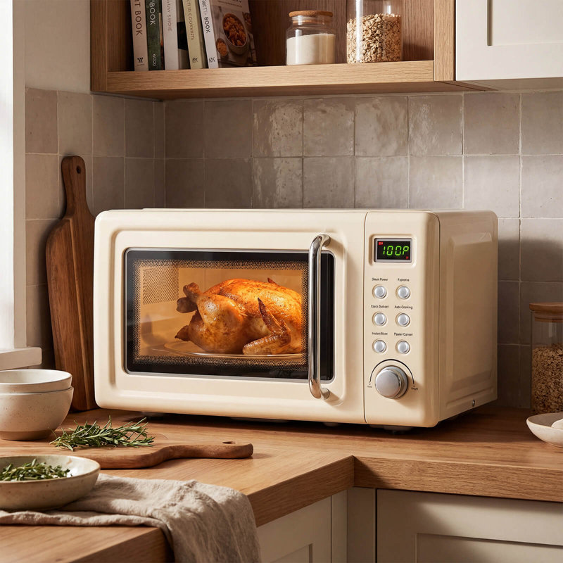 Four à micro-ondes de comptoir 0,7 pieds 700W, Beige