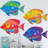 Metal Sea Fish Wall Art Decorations Set Of 4