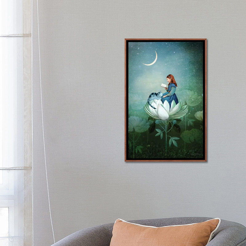 «Blue Stories» par Catrin Welz-Stein - impression d'art graphique, Pas de tapis, H 26 po x l 18 po x 1,5 po