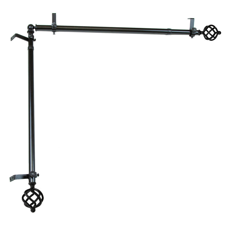 Tringle à rideaux simple réglable 0,81 po Serpa, Noir, H 2,5 po x l 340 po x P 2,75 po