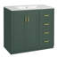 Ensemble de meuble-lavabo 36 po avec lavabo en céramique, ensemble de meuble-lavabo autoportant avec 3 tiroirs et portes à fermeture douce-1569257479