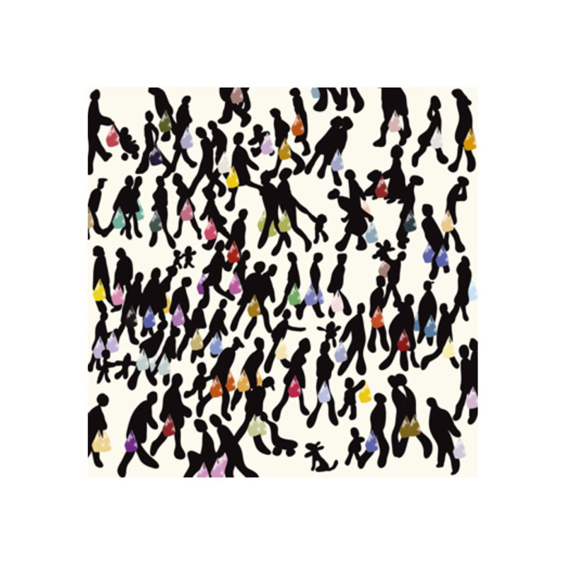 Plastic People Print by Gerry Baptist, Glass Coat, 36" H x 36" W x 1.5" D