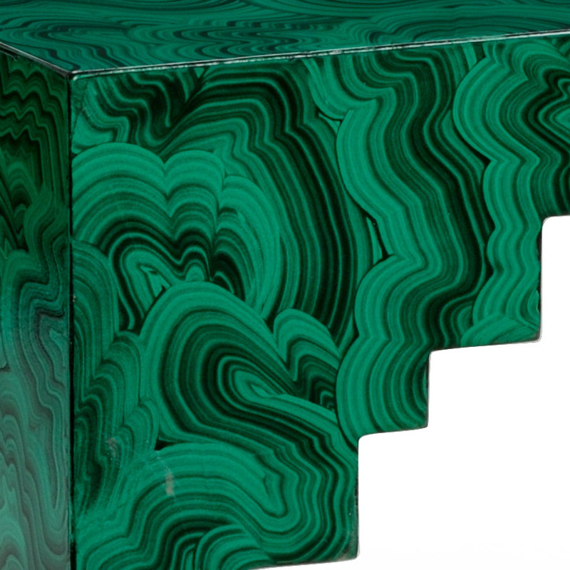 Chelsea House Malachite Wood Cut Corner End Table