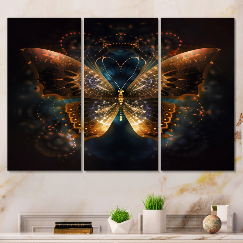 Art mural animal sur toile, papillon, décor nature - papillon magique éthéré II, H 40 po x l 60 po x P 1 po