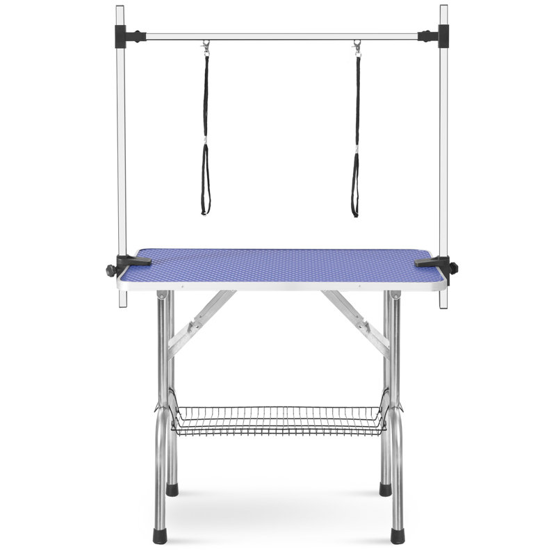 Table de toilettage pour animaux avec pattes pliantes, Bleu, H 64 po x l 46 po x P 24 po