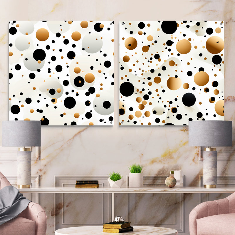 Ciarrai - Ensemble abstrait d'art mural en verre acrylique sur 2, H 16 po x l 33 po