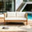 Outdoor Acacia Wood Loveseat with Cushions