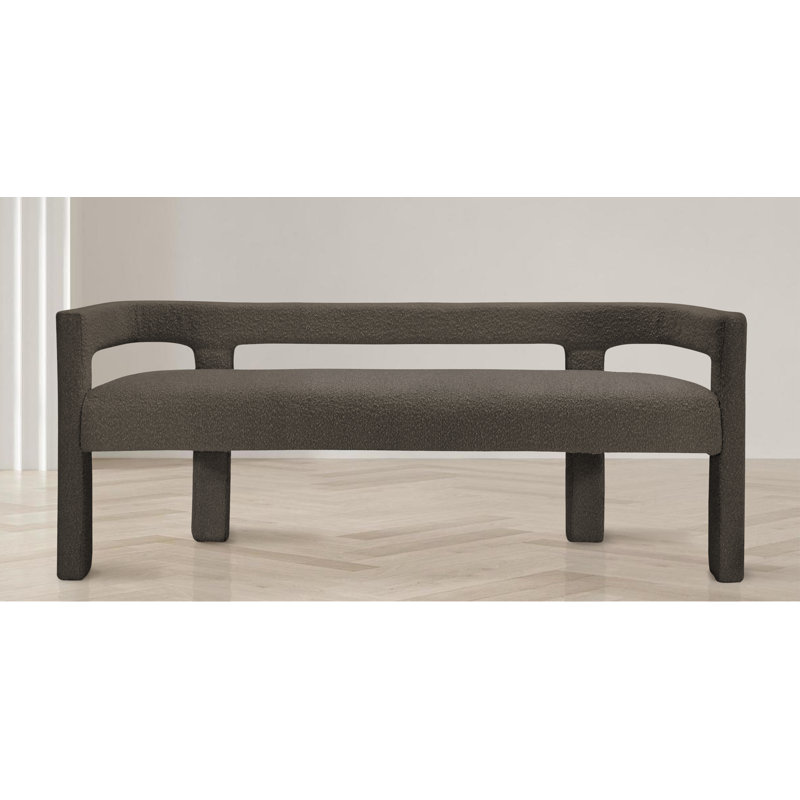 Cedernier Upholstered Boucle Bench, Brown