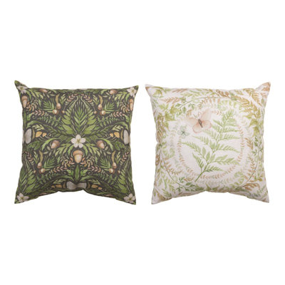 Manual Woodworkers & Weavers Cottage Ferns Climaweave Pillow 18 x 18 Inch Indoor Outdoor Decorative Accent Pillow
