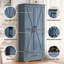 Armoire de cuisine de 183 cm (72 po) avec double porte de grange, rangement de cuisine de style campagnard avec étagères et tiroir réglables-851115301