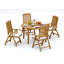2 Seats 3 Pcs Grade-A Teak Wood Dining Set: 52" Round Table And 2 Marley Folding Reclining Arm Chairs #11MR1102-1207822043