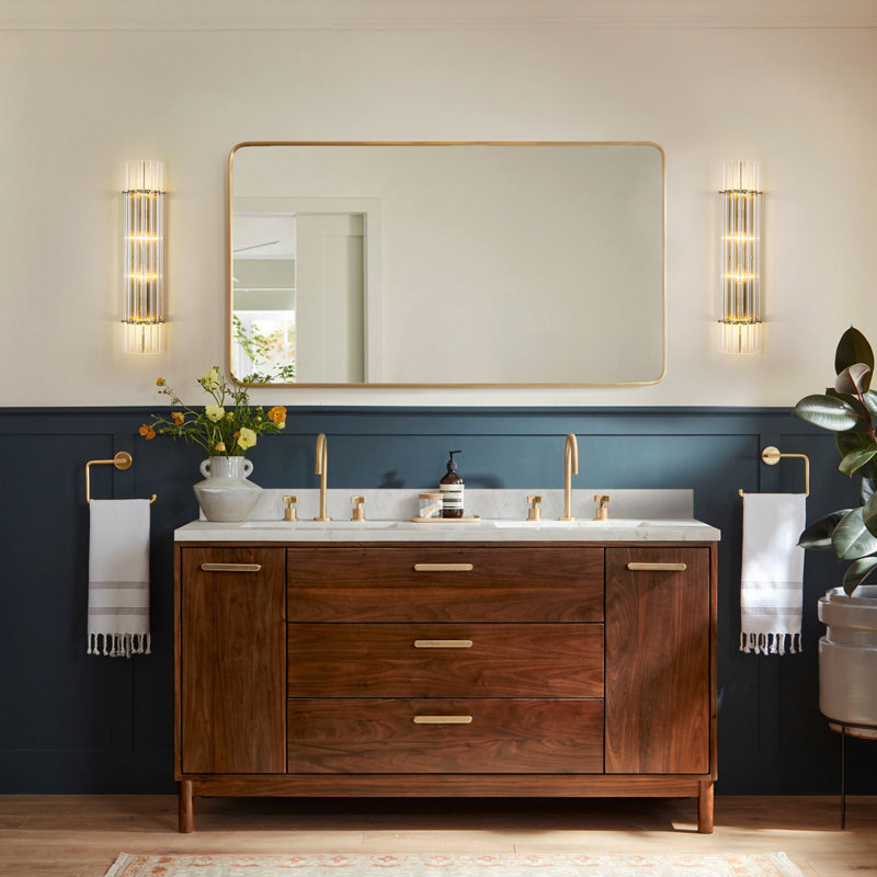 Brynie 4-Light Brass Glass Rod Wall Sconce