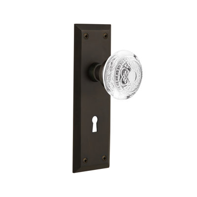 New York Plate with Decorative Keyhole and Crystal Egg & Dart Knob