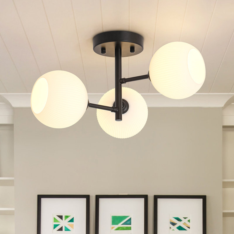 Plafonnier semi-encastré 3 lumières