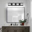 4-Light Dimmable LED Vanity Light Fixtures over Mirror with 3 Colour Temperatures （3000K/4000K/5500K)