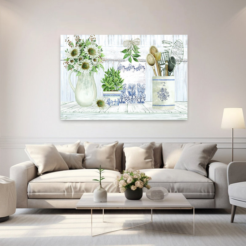 Art contemporain, art floral rétro, H 40 po x l 60 po