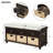 Rustic Storage Bench with 3 Drawers and 3 Rattan Baskets-180197936