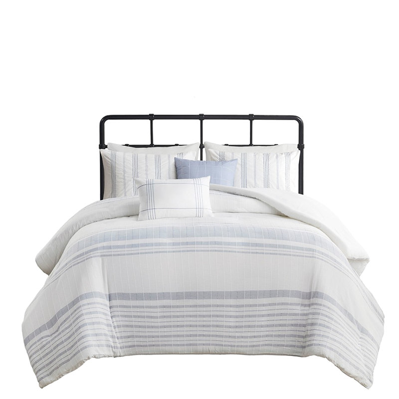 Literie en coton très grand / très grand - 100% coussins, housse de couette élégante 5 pièces de couleur contrastante, coussins lavables à la machine