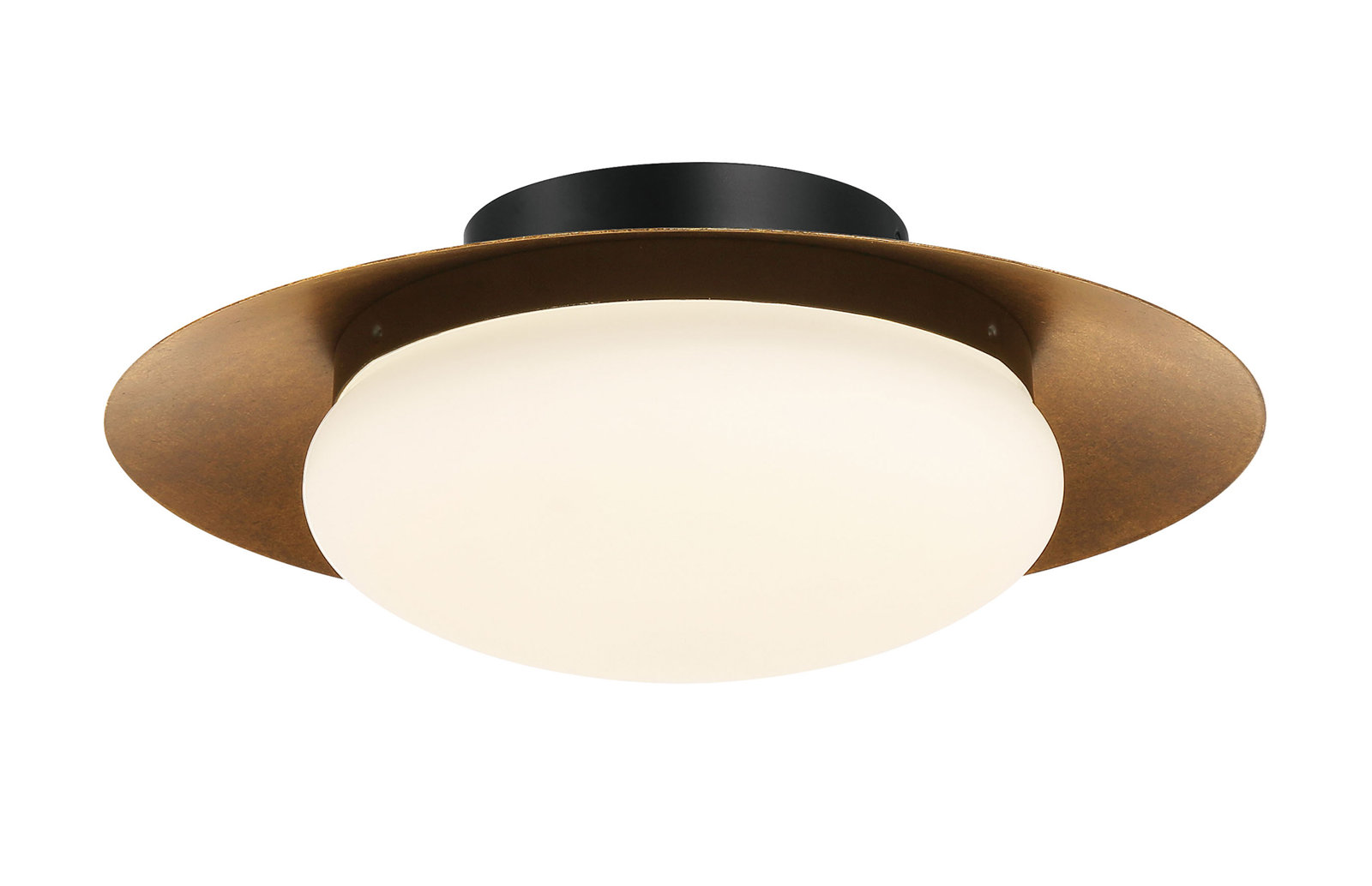 Haines Single Light Glass LED Flush Mount, 5.375" H x 15" W x 15" D