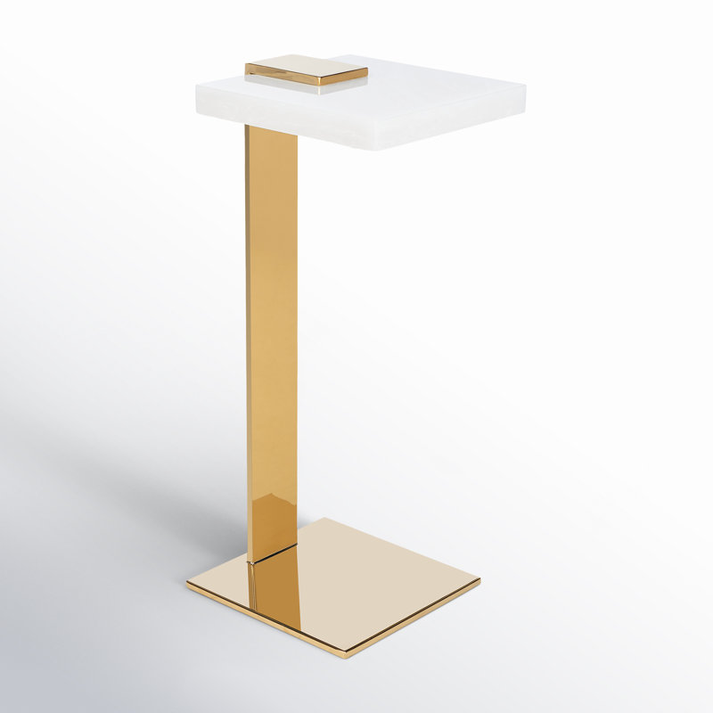 O'Hara End Table, Gold, White