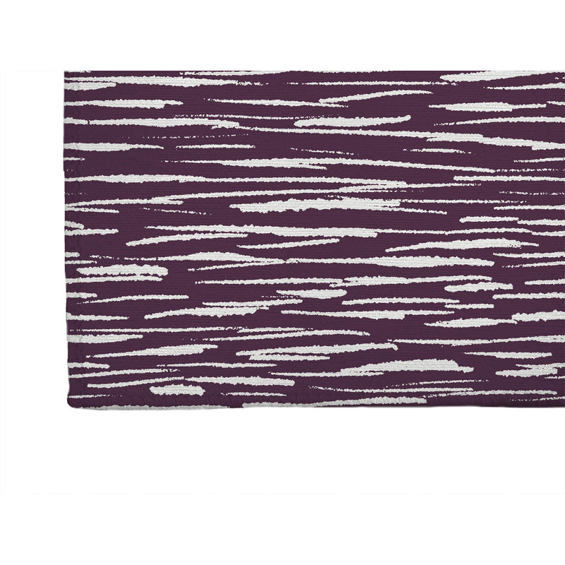 Tapis de cuisine à profil bas Spectrum Strands, Rectangulaire 3 pi x 5 pi, Aubergine rayée