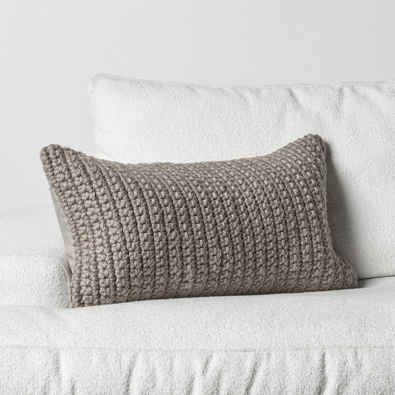 Prism Polyester Indoor/Outdoor Pillow Cover & Insert, 14"H x 26"W, Natural, Rectangular