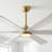Gold & White Ceiling Fan With Light, 60"/72" Large Solid Wood Ceiling Fan With Remote & Smart Control, 6 Speed Dc Reversible Motor, 3 Color Temperature, 6”/12”/24” Downrods For High & Low Ceilings-1041973490