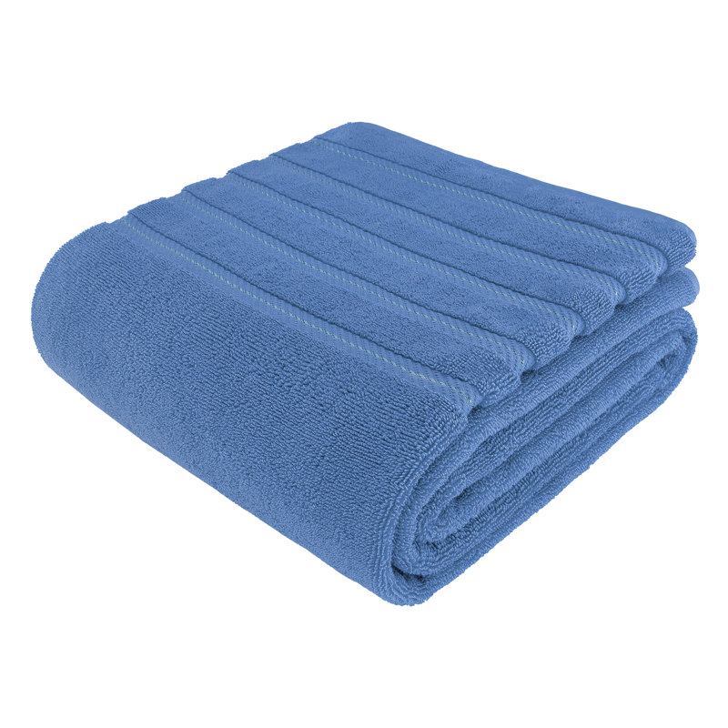 Grand drap de bain 100% coton 35 x 70 Darcelle, Bleu électrique, 1