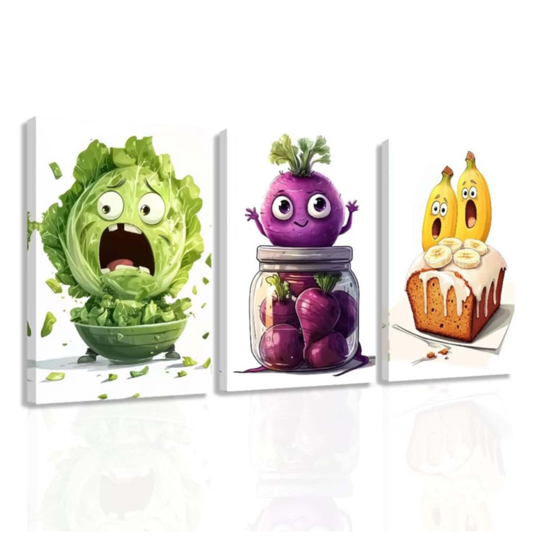 3 Piece Wrapped Canvas Print, 60cm H x 40cm W