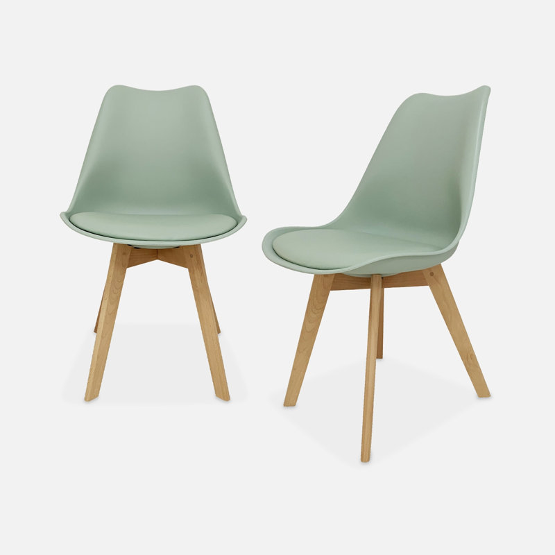 Lewisburg 2 Scandinavian Dining Chairs (Pair), Green