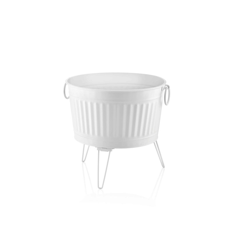 Brawley Metal Pot Planter, Matte White, 45cm H x 43cm W x 43cm D