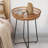 Bamboo And Rattan Round Side Table With Boho Style, Multi-Functional Accent Table For Living Room, Bedroom, Or Balcony