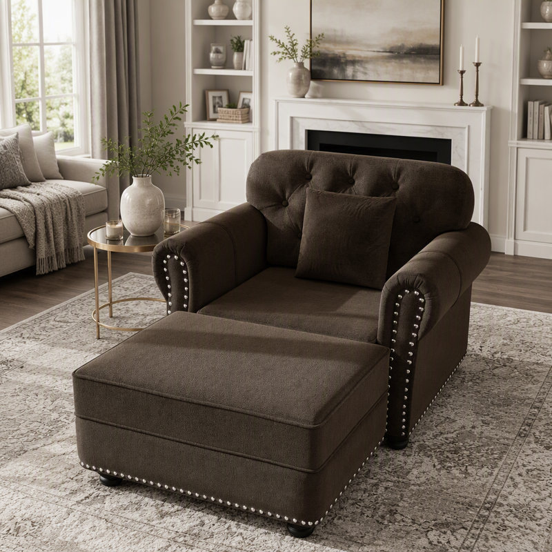 Upholstered 41.3'' Sofa, Brown