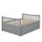Full-Size Wooden Captain's Daybed With Twin Roll-Out Bed And Three Drawers For Storage-12587266