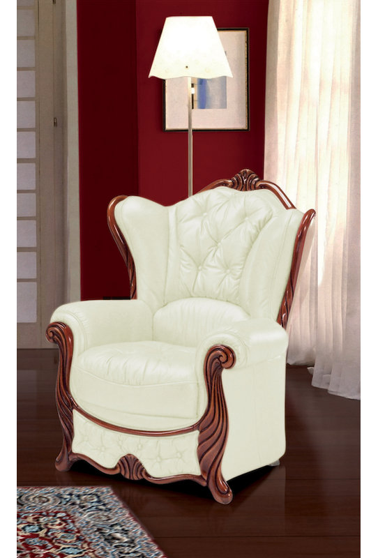 Dodgen Faux Leather Wingback Chair, Beige