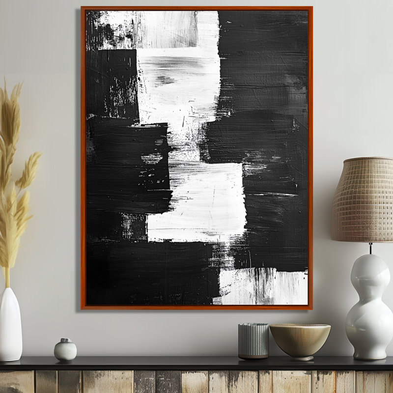 Onder monochromatique dérive des ombres dans le noir I - art mural transitionnel, H 40 po x l 30 po, Brun