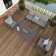 4 Piece Sofa Seating Group with Cushions and Fire Pit Table
