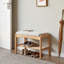 Banc à chaussures Mid-Century moderne en bois massif avec rangement et coussin à rebond élevé