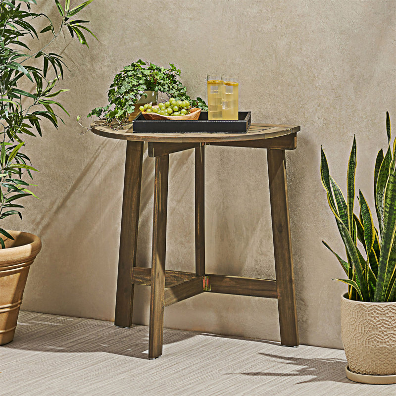 Table bistro d'extérieur pliante en bois, Gris